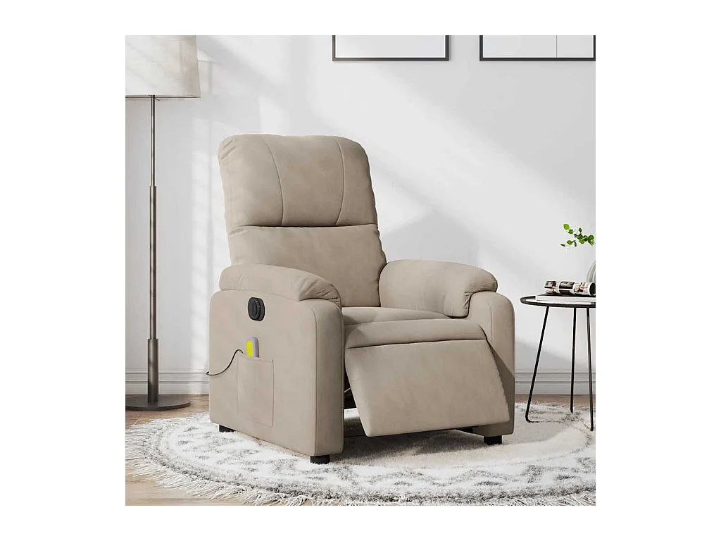 Sillón de relax | Sillón reclinable masaje eléctrico tela microfibra gris taupe SHL9246