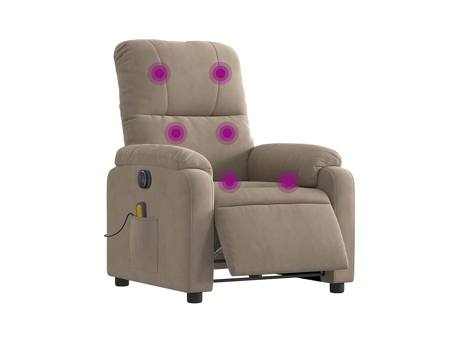 Sillón de relax | Sillón reclinable masaje eléctrico tela microfibra gris taupe SHL9246