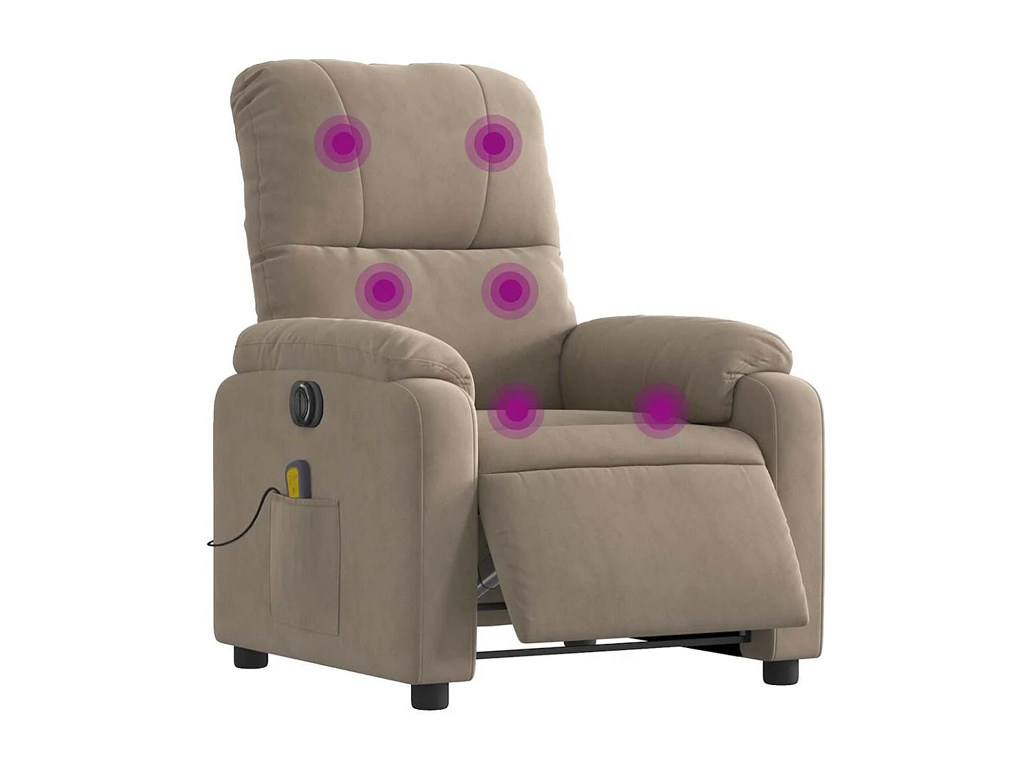 Sillón de relax | Sillón reclinable masaje eléctrico tela microfibra gris taupe SHL9246