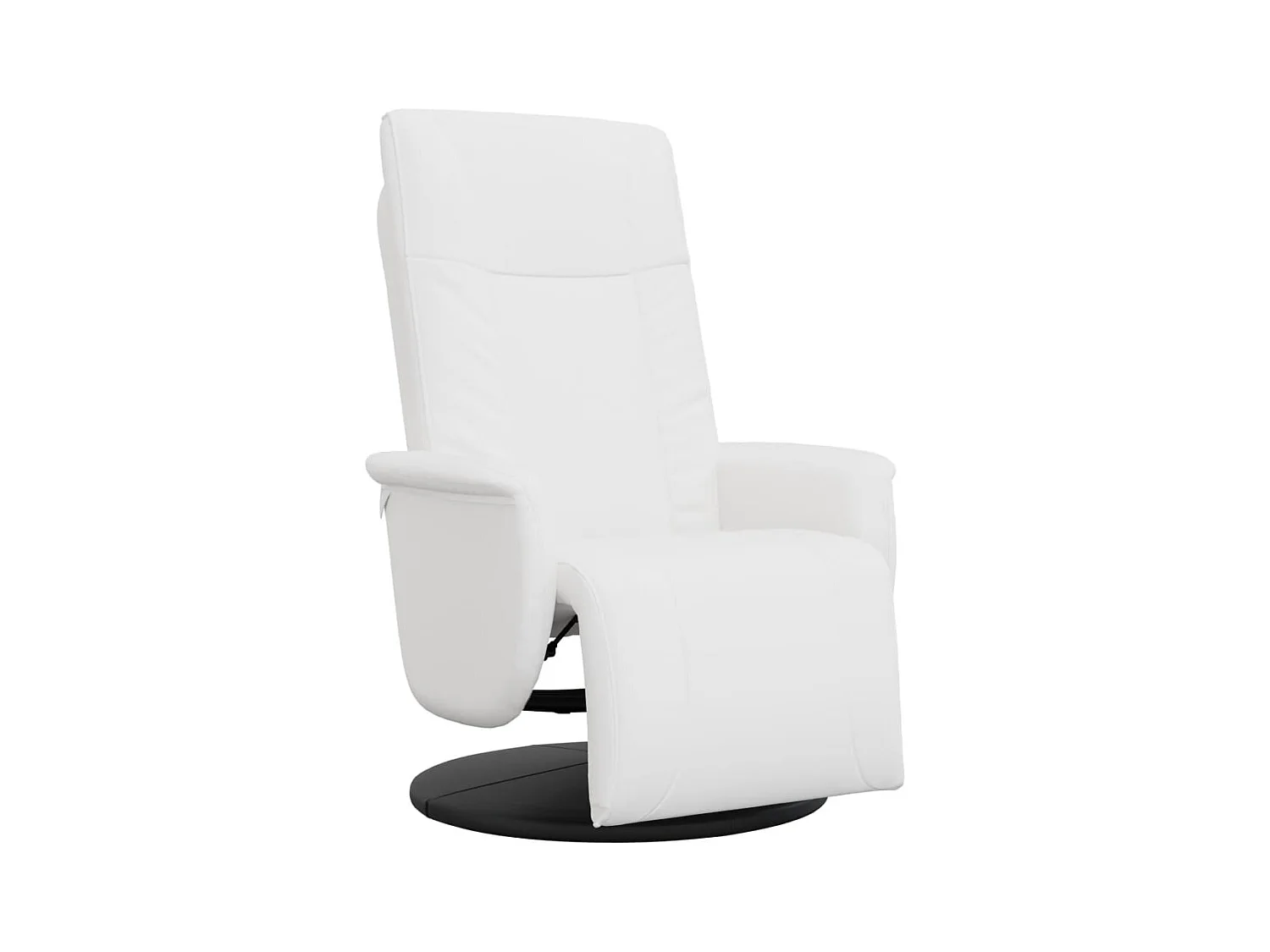 Fauteuil inclinable-Fauteuil de salon avec repose-pieds blanc similicuir SHL3032