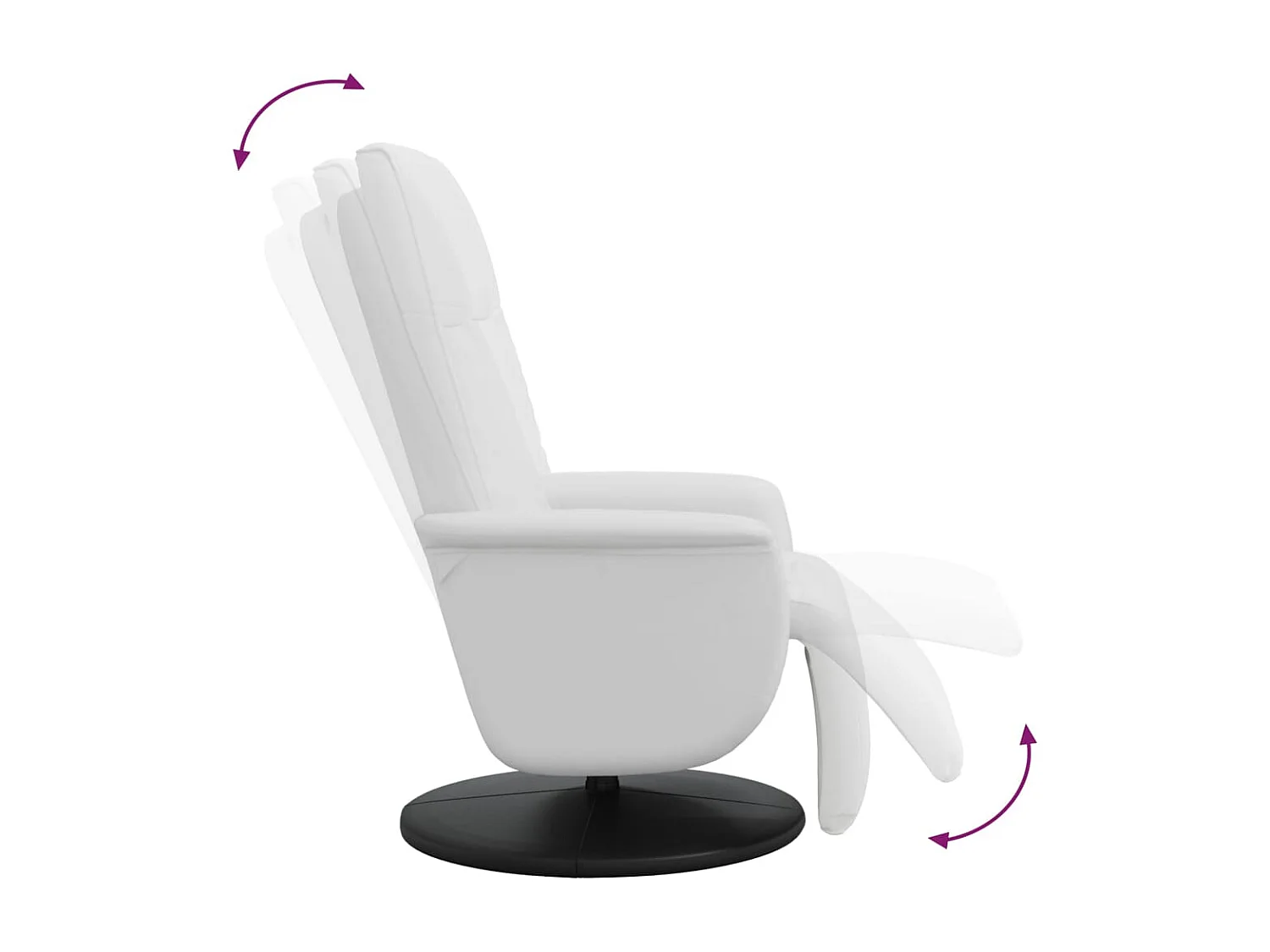 Relaxsessel | Lounge Sessel für Wohnzimmer mit Fußteil Weiß Kunstleder SHL31249