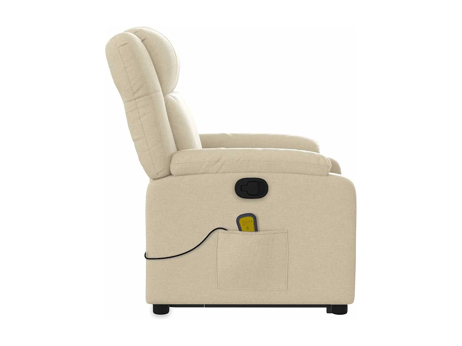 Silla de masaje reclinable de pie de tela color crema SHL4368