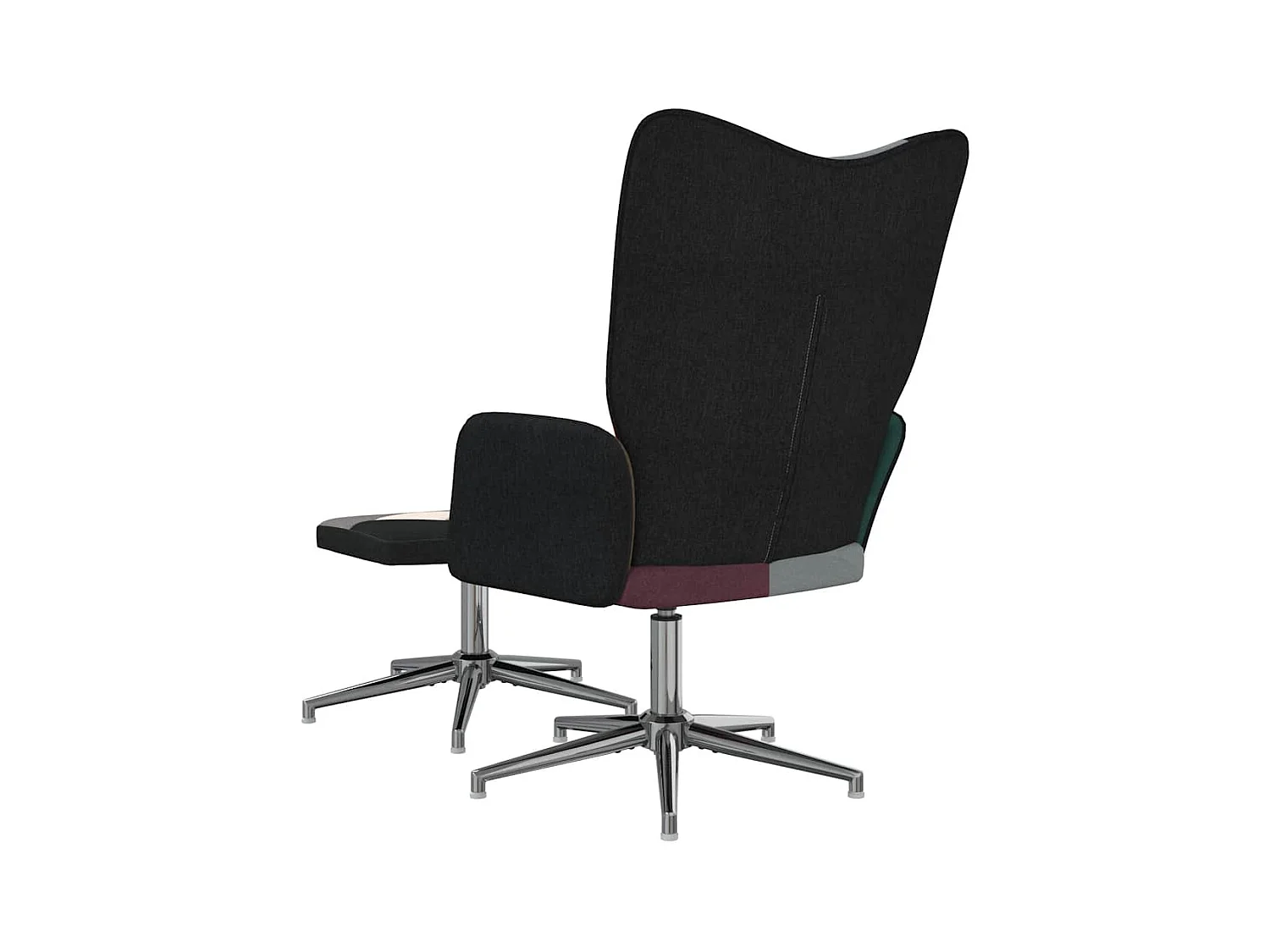 Silla de relax | Silla de relajación con taburete tela patchwork SHL7761