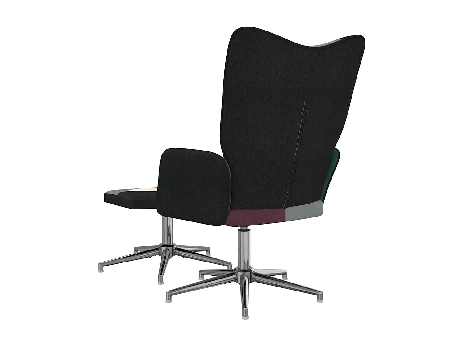 Silla de relax | Silla de relajación con taburete tela patchwork SHL7761