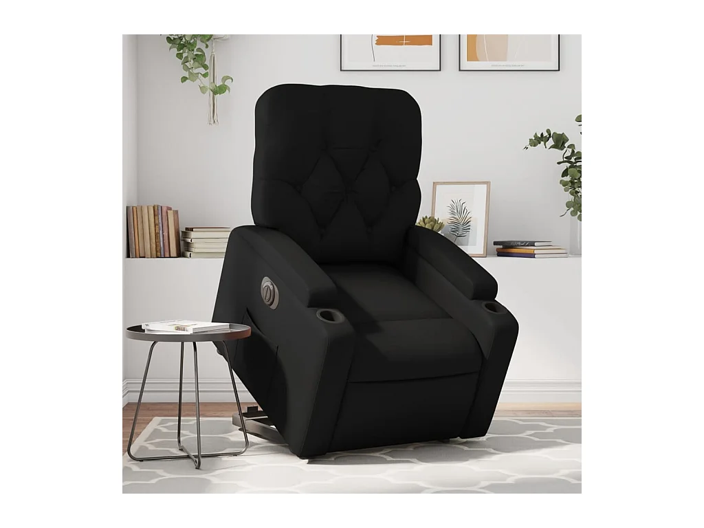Sillón de relax | Sillón reclinable y elevable eléctrico cuero sintético negro SHL4064