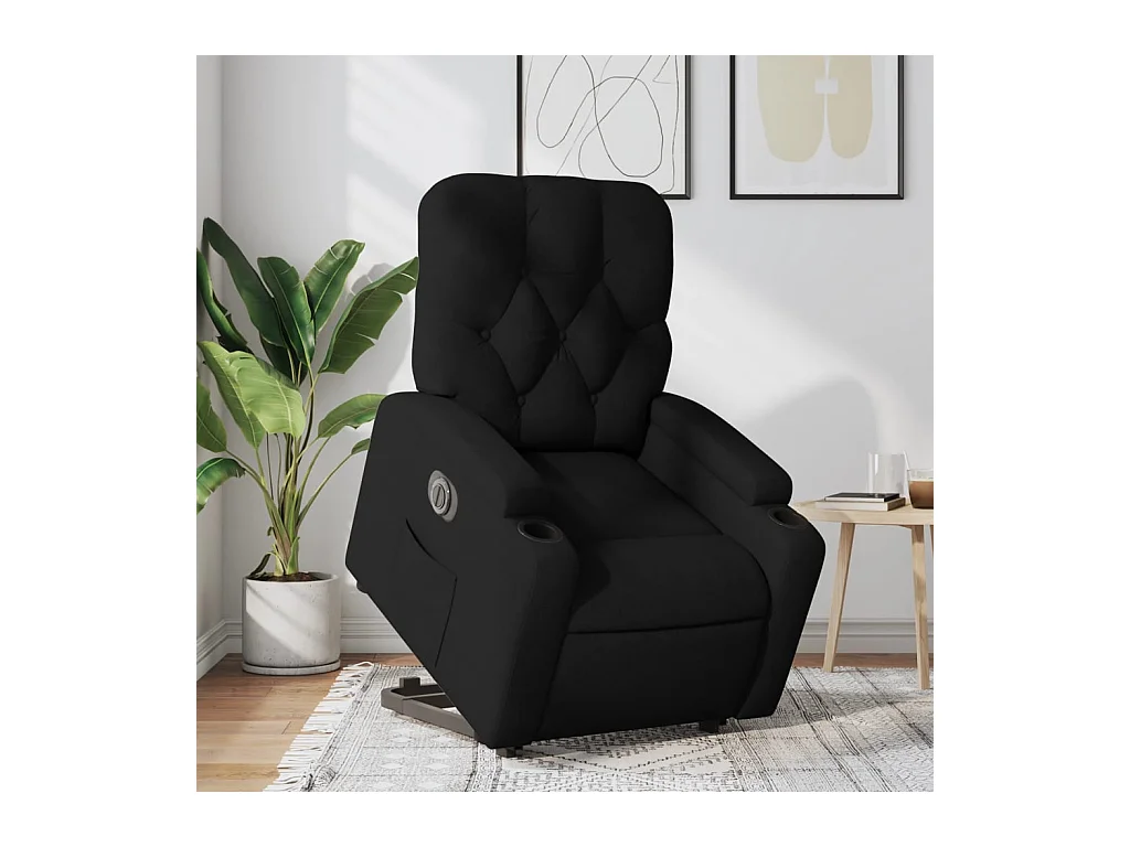 Silla de relax | Sillón eléctrico reclinable elevable de tela negro SHL3923