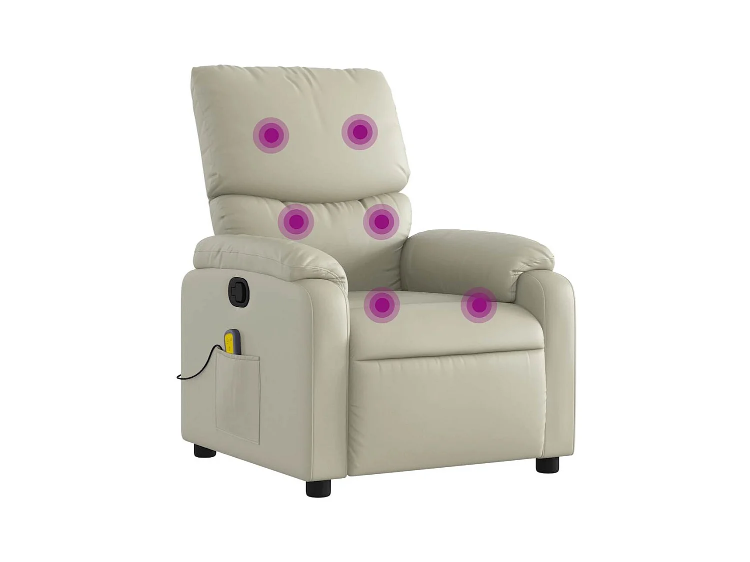 Fauteuil inclinable-Chaise de relax-Fauteuil de Massage crème similicuir SHL1840