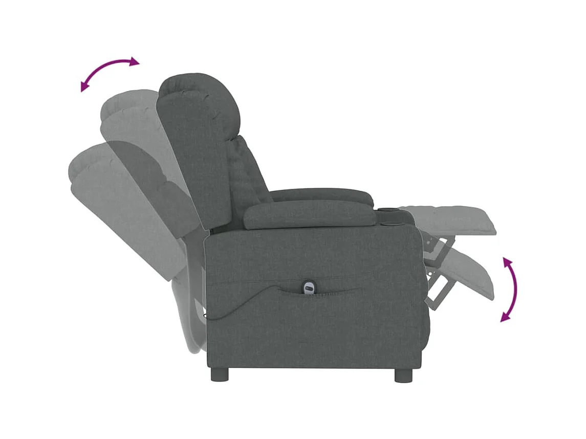 Sillón de relax | Silla | Sillón reclinable eléctrico de tela gris oscuro SHL8457
