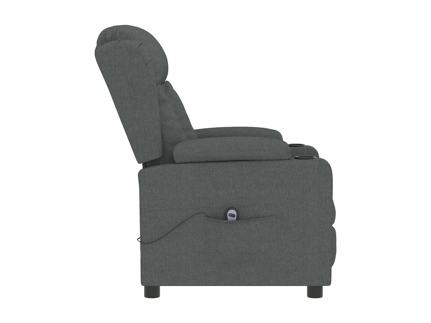 Relaxsessel Elektrisch | Lounge Sessel indoor Dunkelgrau Stoff SHL10796