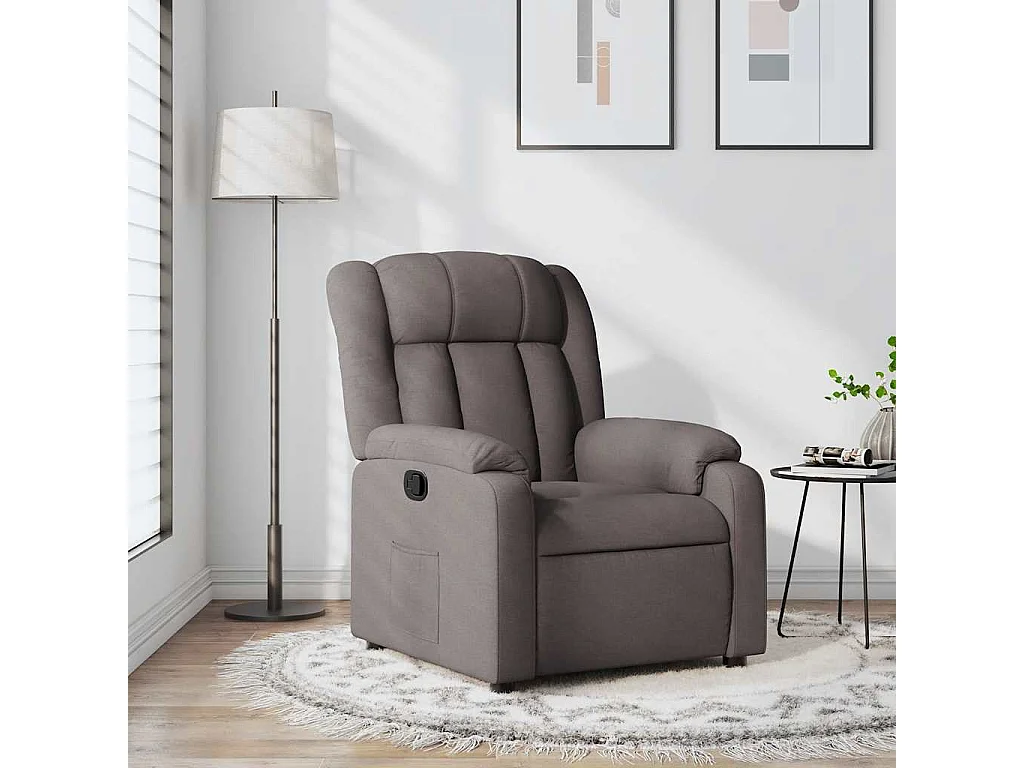 Relaxsessel | Lounge Sessel für Wohnzimmer Taupe Stoff SHL95846