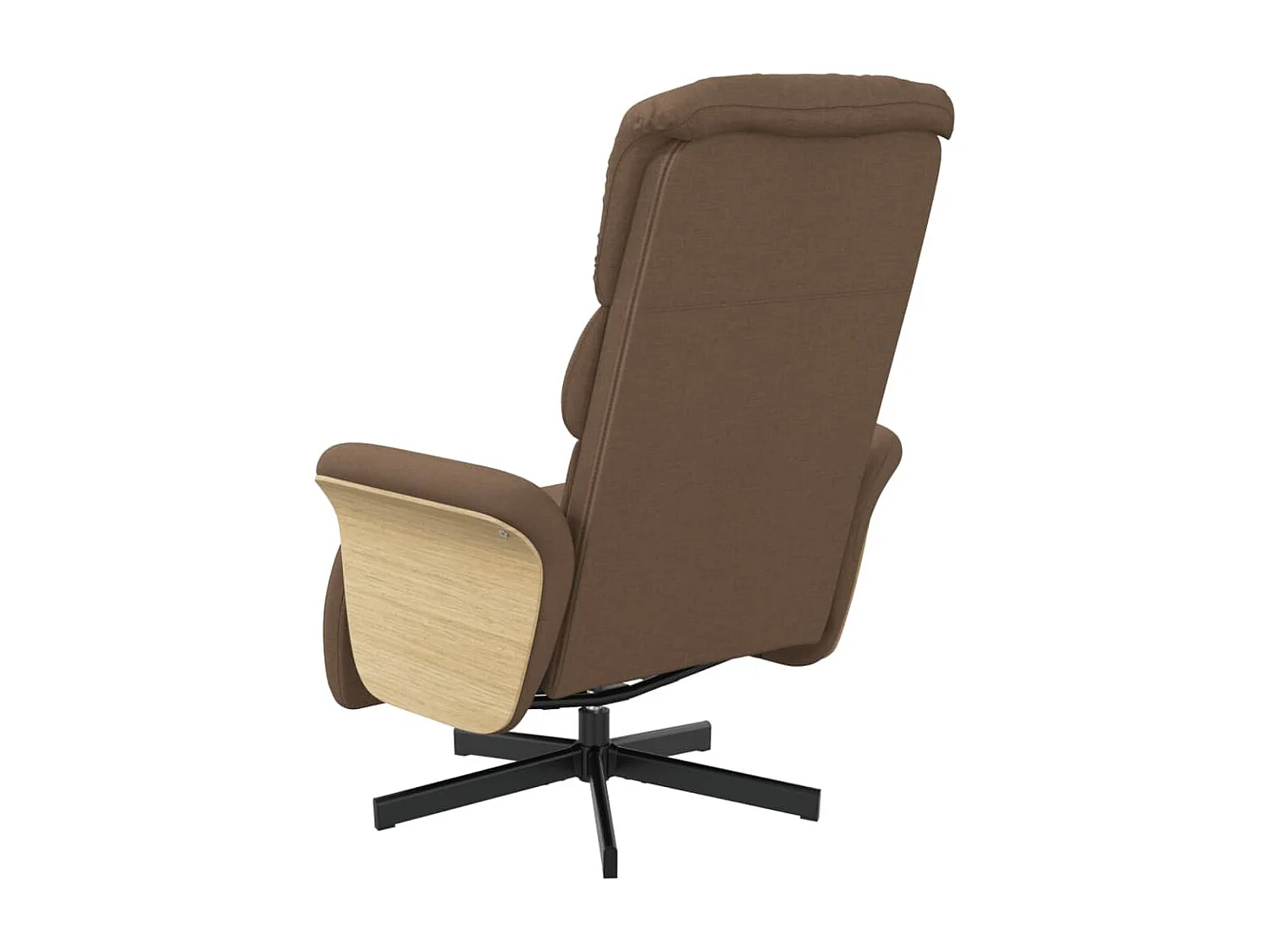 Fauteuil inclinable-Fauteuil salon avec repose-pieds marron tissu SHL1562