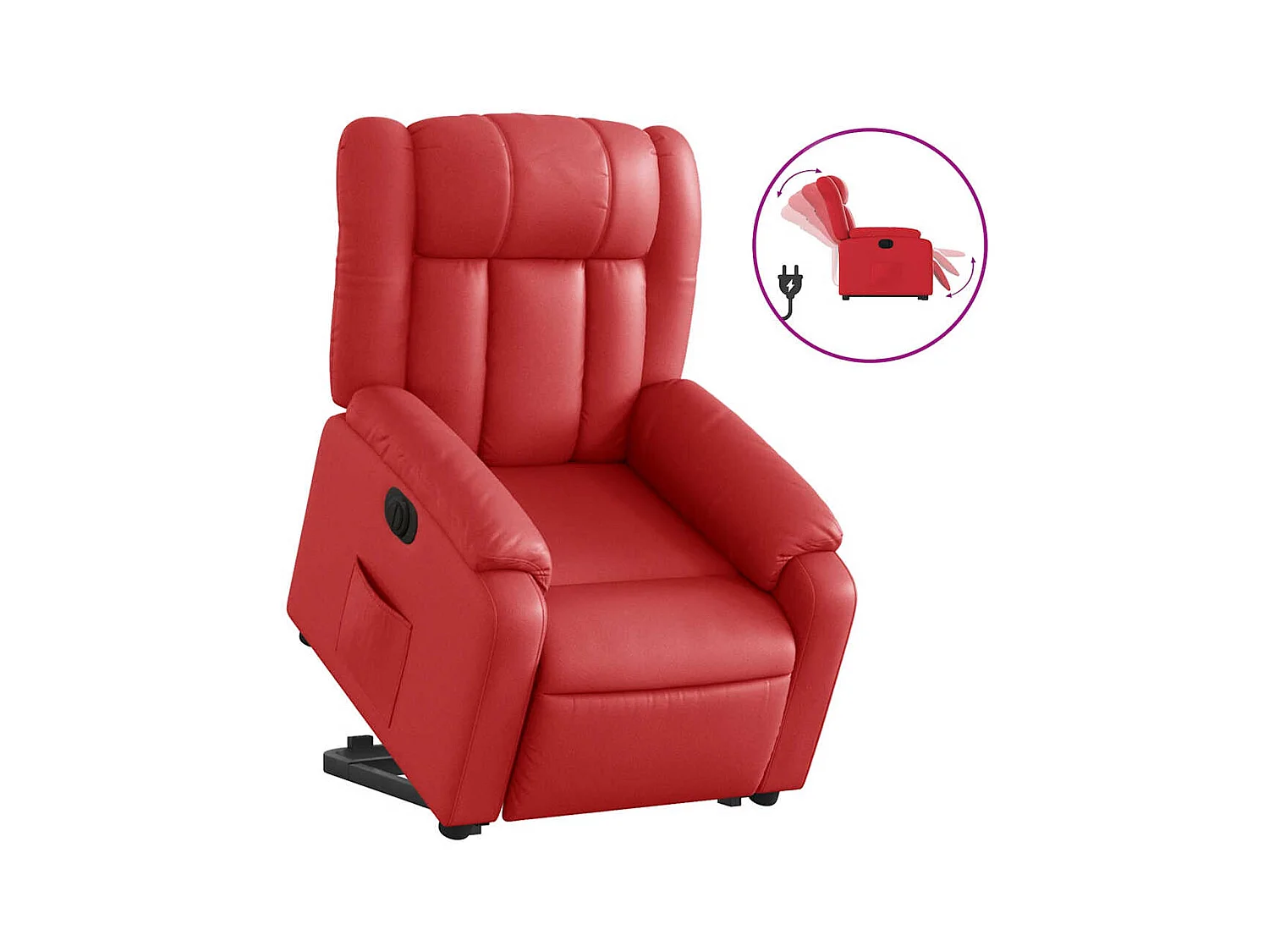 Fauteuil inclinable électrique-Chaise de relax-Fauteuil salon rouge similicuir SHL1982