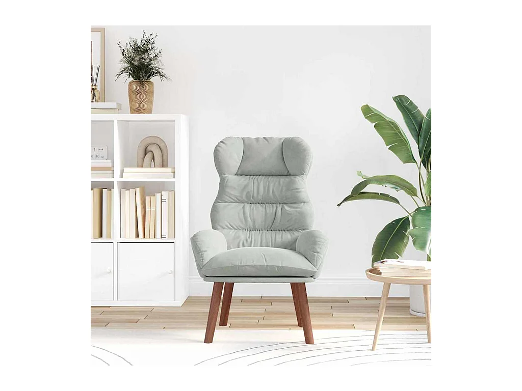 Sillón de relax | Silla Relax | Sillón de salón Gris claro 69x74x93 cm Terciopelo SHL9097