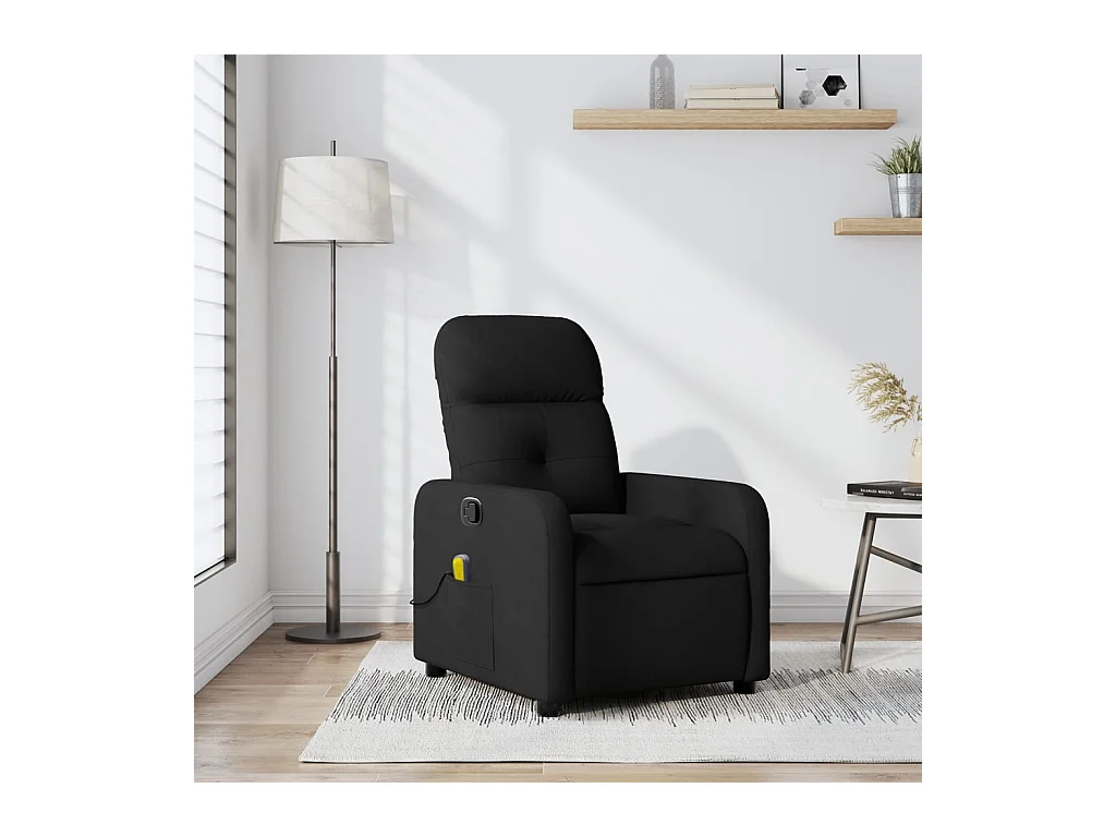 Fauteuil inclinable-Chaise de relax-Fauteuil de Massage noir tissu SHL3217