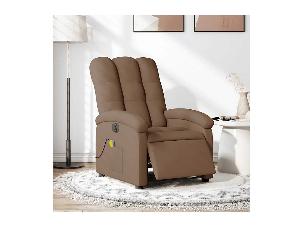Fauteuil inclinable électrique-Chaise de relax-Fauteuil de Massage marron tissu SHL2197