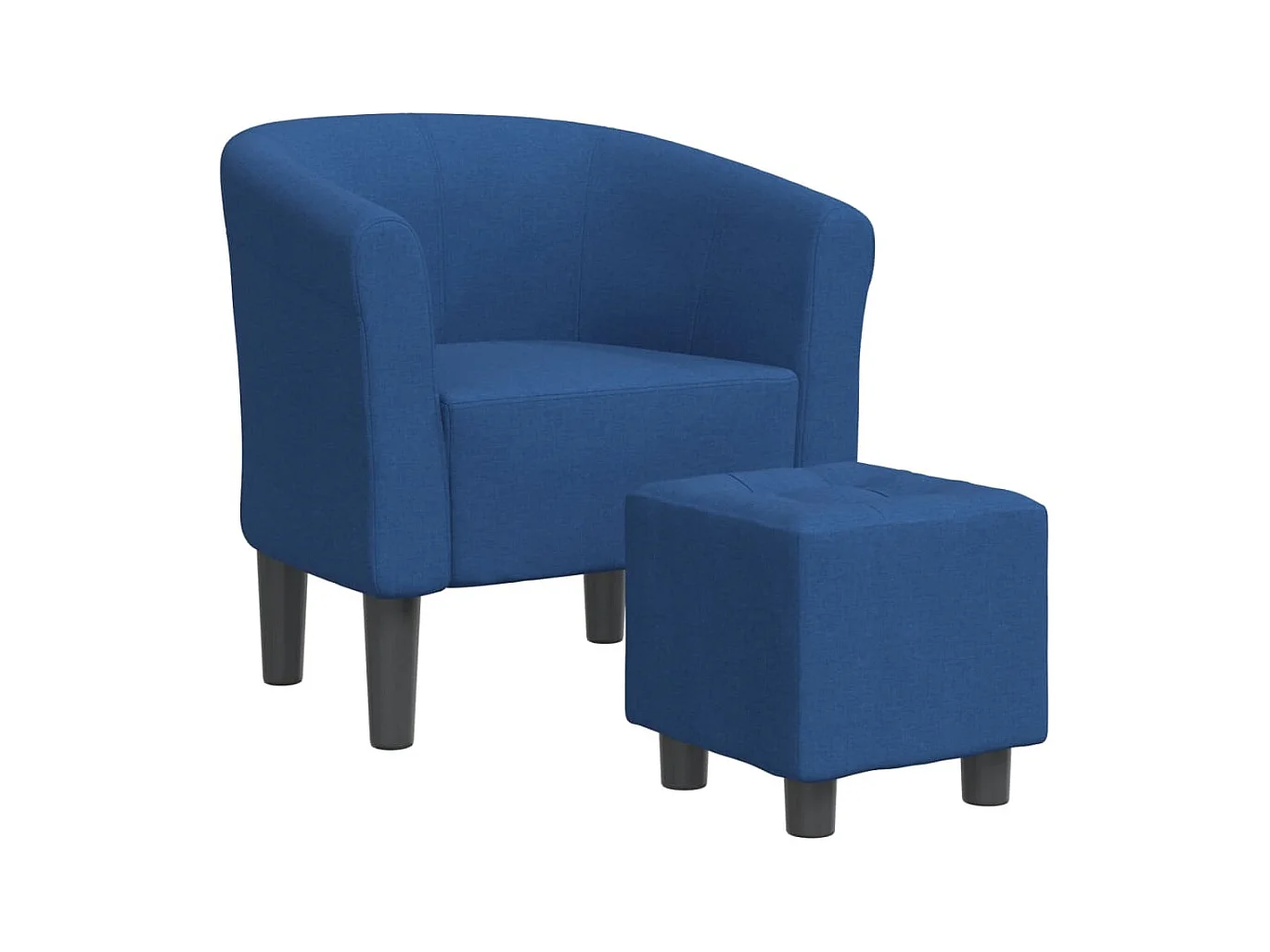 Sillón de salón | Silla de relax con taburete tela azul SHL2637