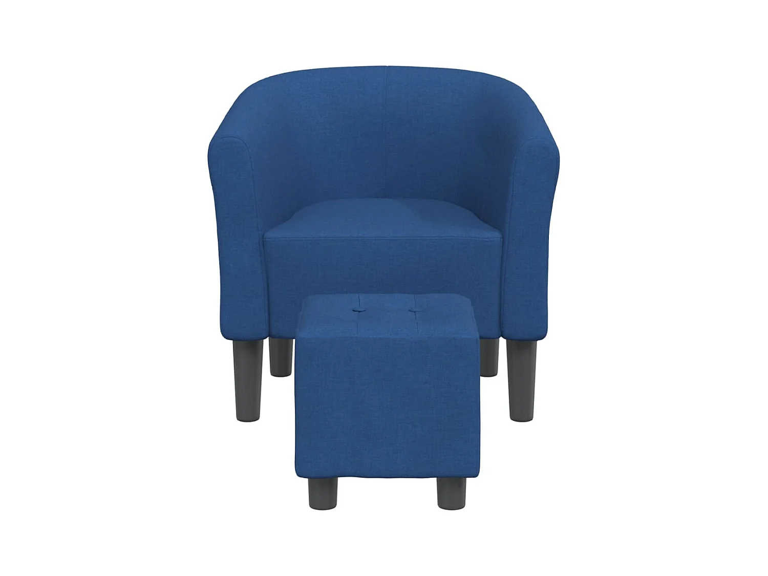 Sillón de salón | Silla de relax con taburete tela azul SHL2637