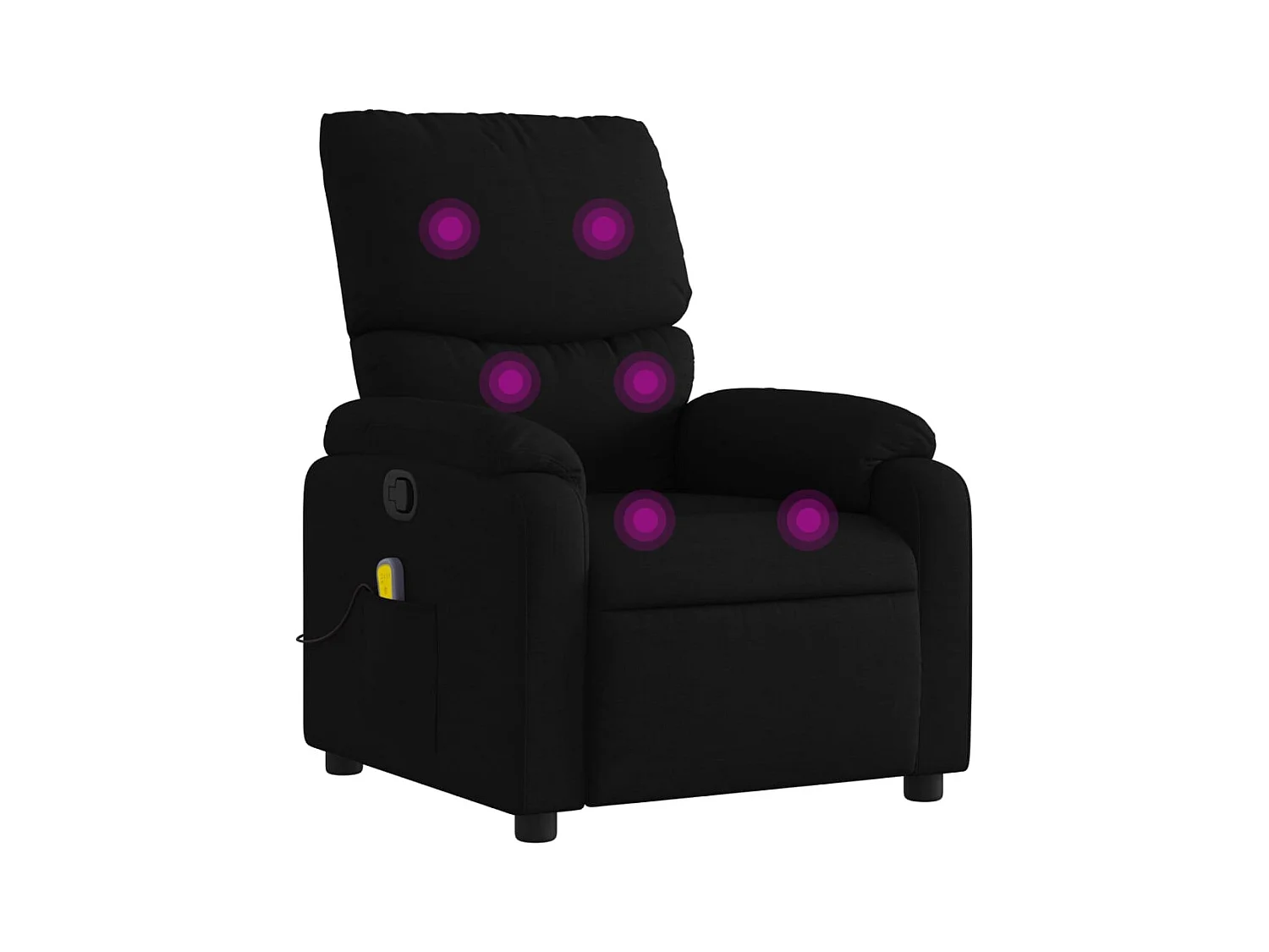 Fauteuil inclinable-Chaise de relax-Fauteuil de Massage noir tissu SHL5339