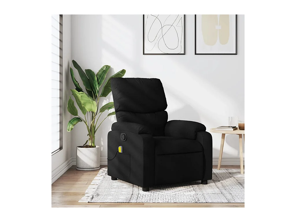 Fauteuil inclinable-Chaise de relax-Fauteuil de Massage noir tissu SHL5339