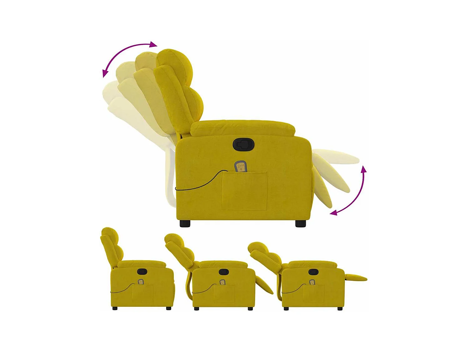 Sillón de salón | Silla | Sillón de masaje reclinable de terciopelo amarillo SHL8810