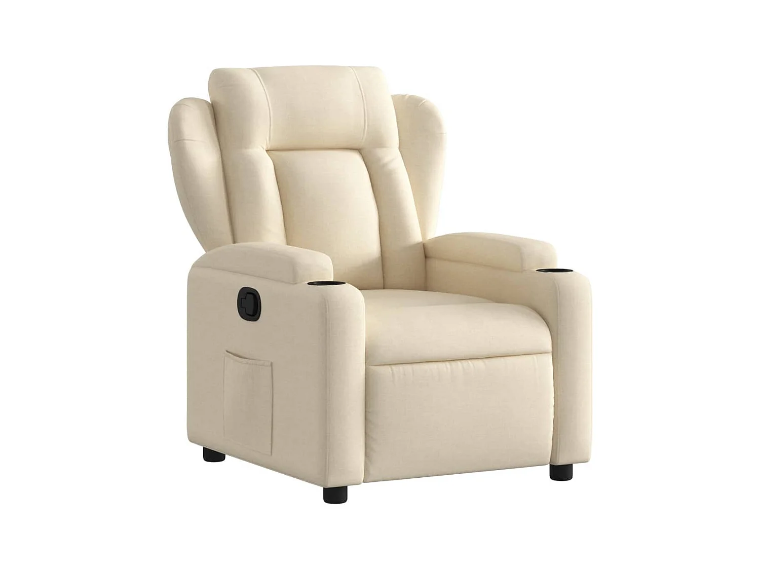 Fauteuil inclinable-Fauteuil salon Crème Tissu SHL3684
