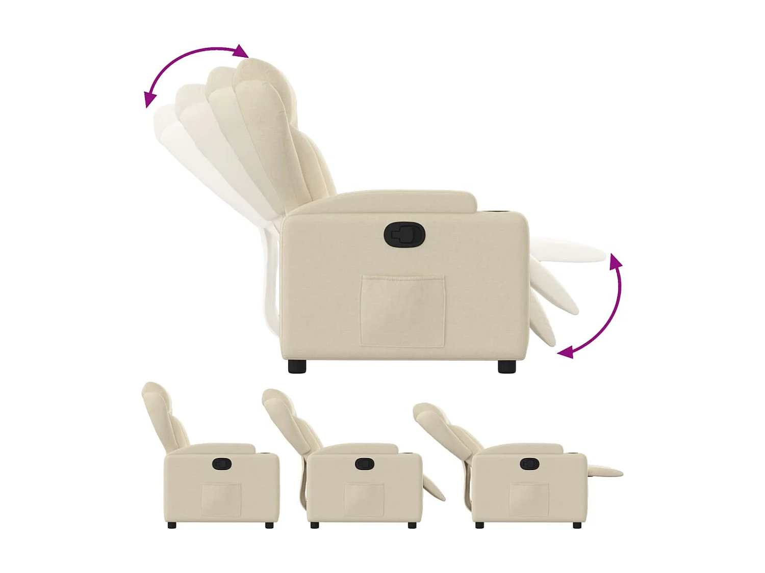 Relaxsessel | Lounge Sessel für Wohnzimmer Creme Stoff SHL62806