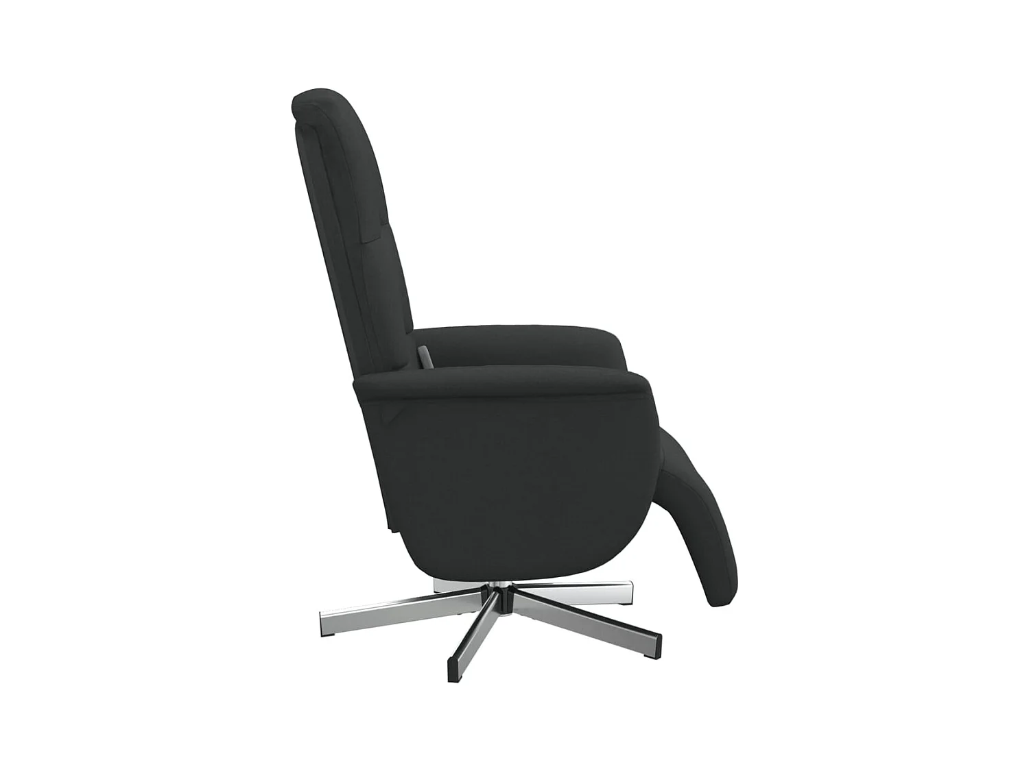 Fauteuil inclinable de massage avec repose-pieds noir tissu SHL993