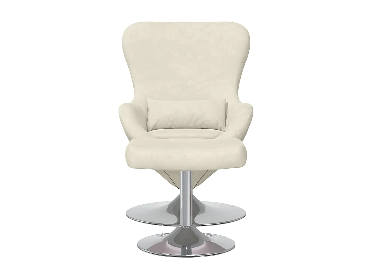 Silla de relax | Sillón Huevo con Puff Crema 63x73x90 cm Terciopelo SHL8609