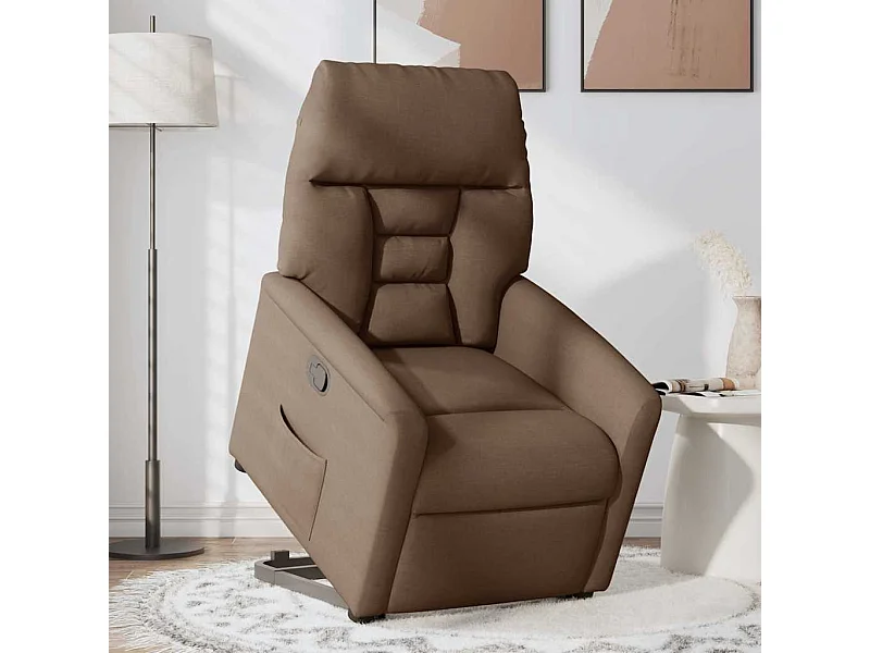 Fauteuil inclinable-Chaise de relax-Fauteuil TV Marron Tissu SHL2074