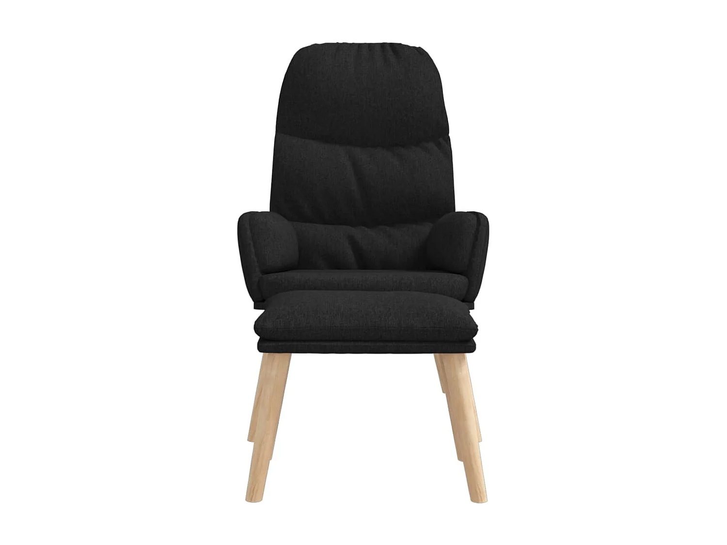 Chaise de relaxation moderne avec tabouret-Fauteuil de Salon Noir Tissu SHL4524