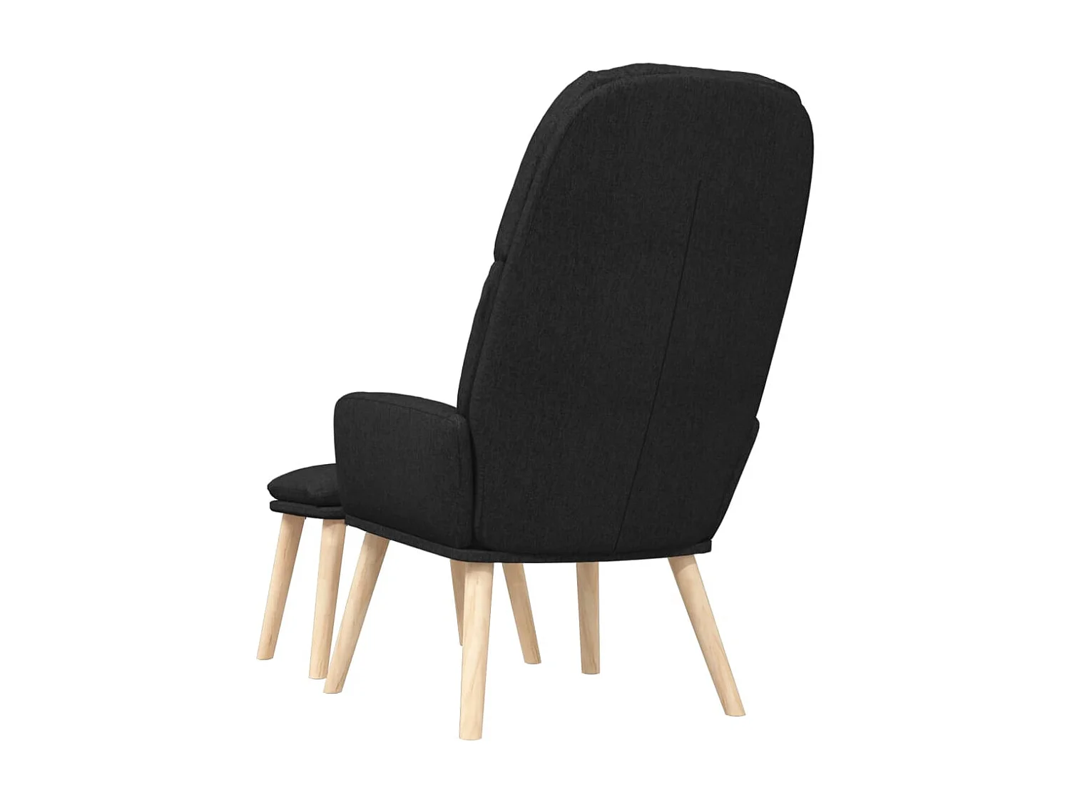 Chaise de relaxation moderne avec tabouret-Fauteuil de Salon Noir Tissu SHL4524