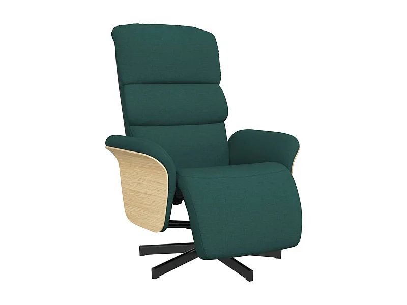 Sillón de relax | Sillón reclinable con reposapiés tela verde oscuro SHL5447