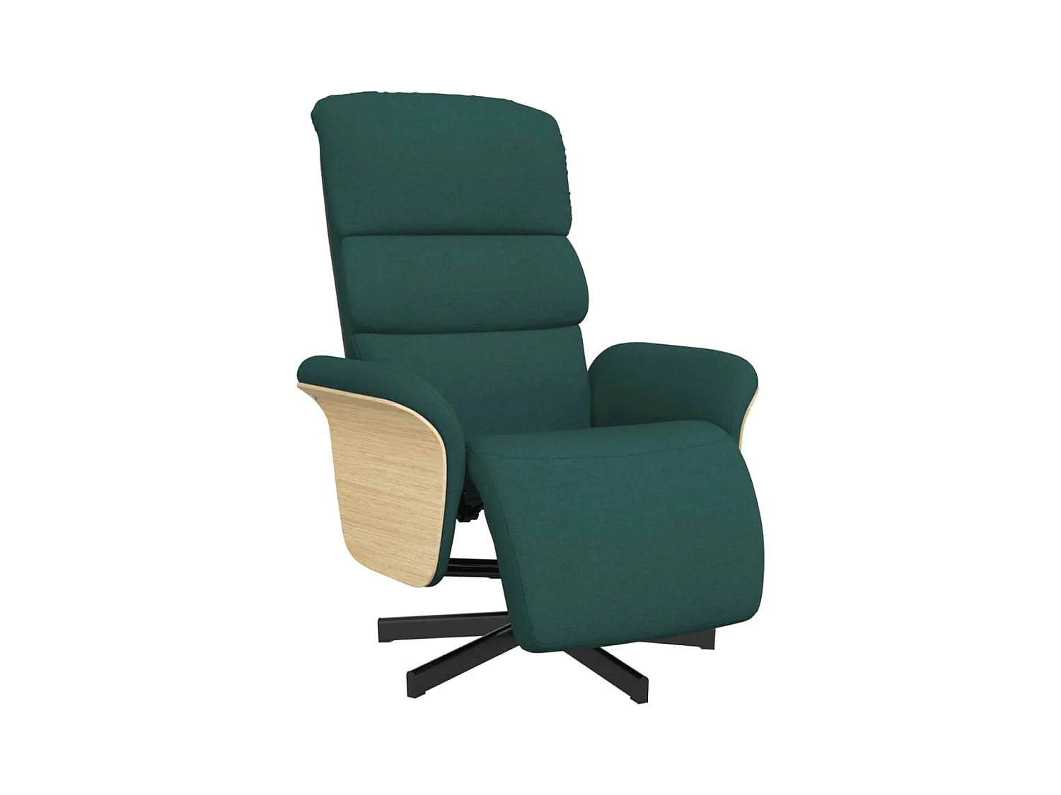 Poltrona | Cadeira Relax | Cadeira reclinável com apoio de pés tecido tecido verde-escuro SHL857860