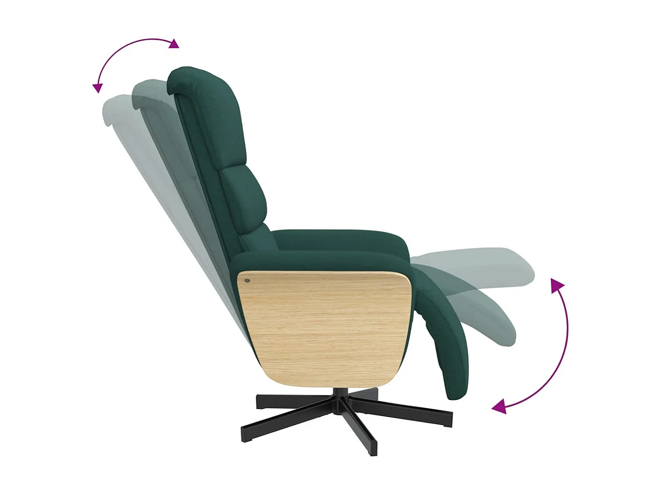 Fauteuil inclinable-Fauteuil salon avec repose-pieds vert foncé tissu SHL2109