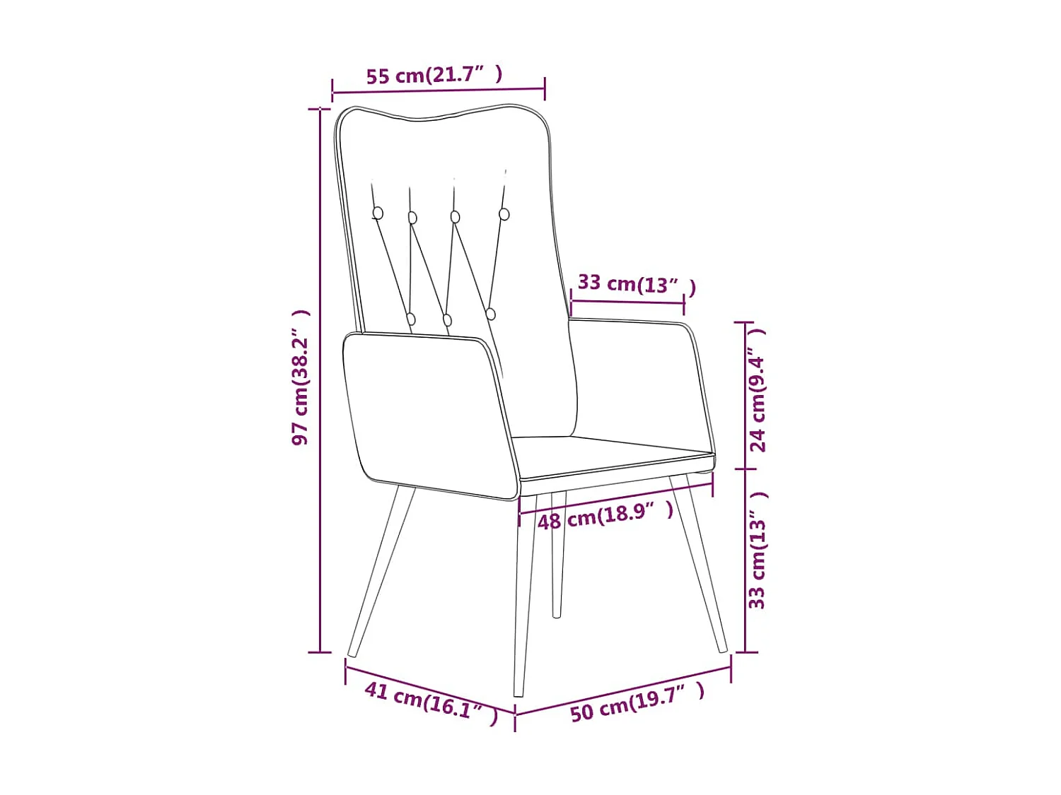 Poltrona | Cadeira Relax de apoio lona castanho SHL590326