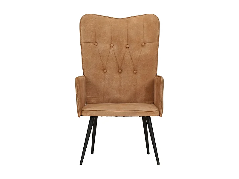 Chaise à oreilles-Fauteuil de bureau Marron Toile SHL4075