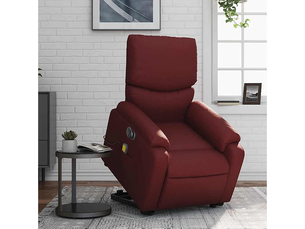 Fauteuil inclinable électrique-Chaise-Fauteuil de Massage rouge bordeaux SHL2583