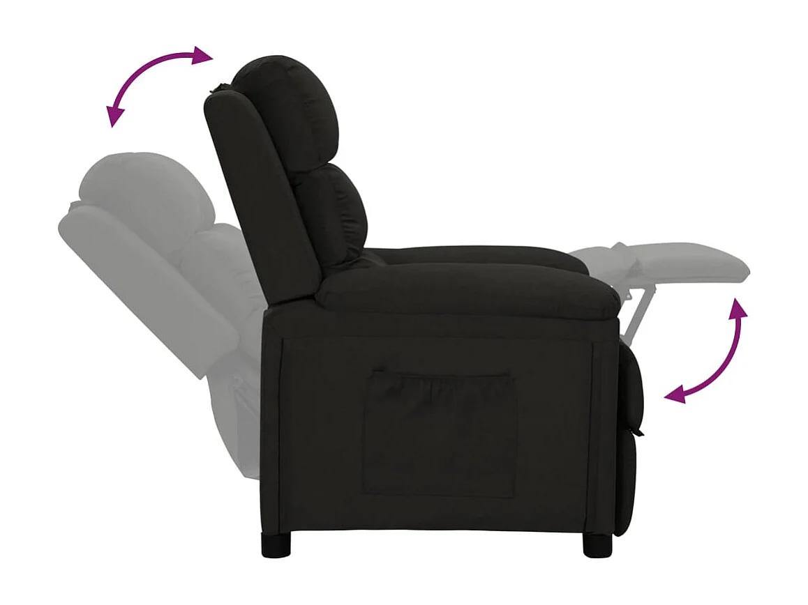 Sillón de relax | Silla | Sillón reclinable de tela negro SHL8986