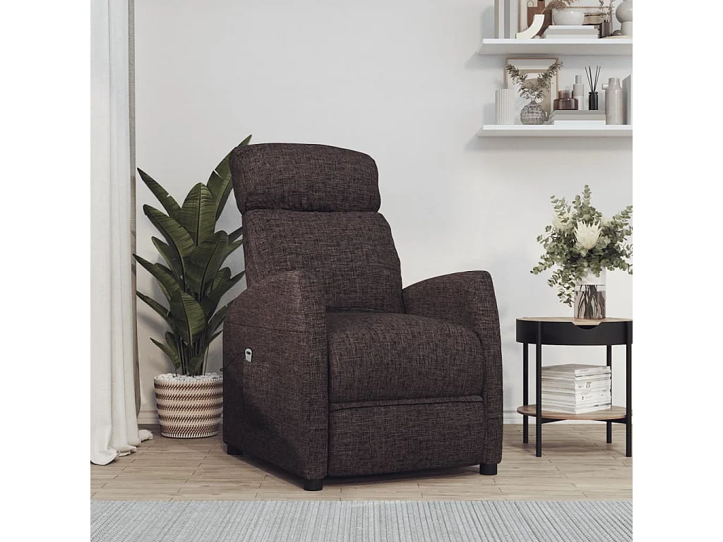 Fauteuil salon-Chaise d'appoint-Fauteuil Marron foncé Tissu SHL5269