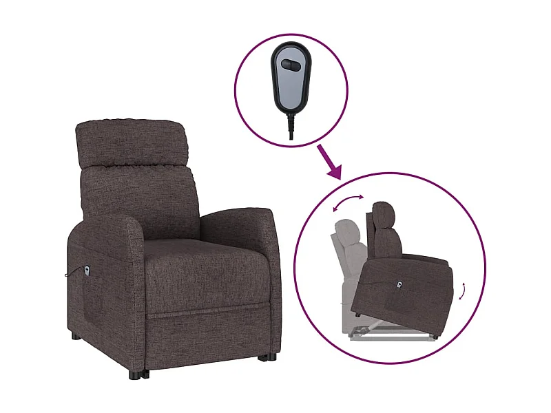 Fauteuil salon-Chaise d'appoint-Fauteuil Marron foncé Tissu SHL5269