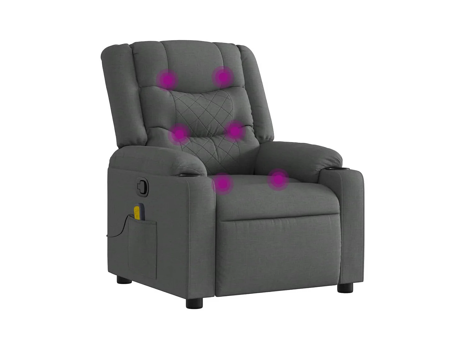Fauteuil inclinable-Chaise de relax-Fauteuil de Massage gris foncé tissu SHL2672