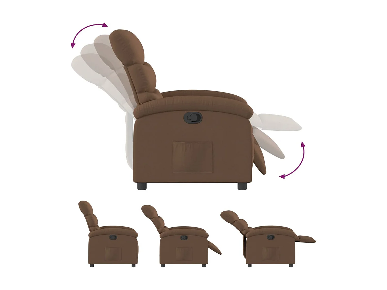 Sillón de relax | Silla | Sillón reclinable de tela marrón SHL8163