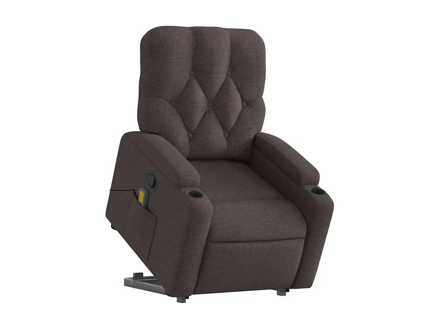 Fauteuil inclinable-Chaise de relax-Fauteuil de Massage Marron foncé Tissu SHL1675