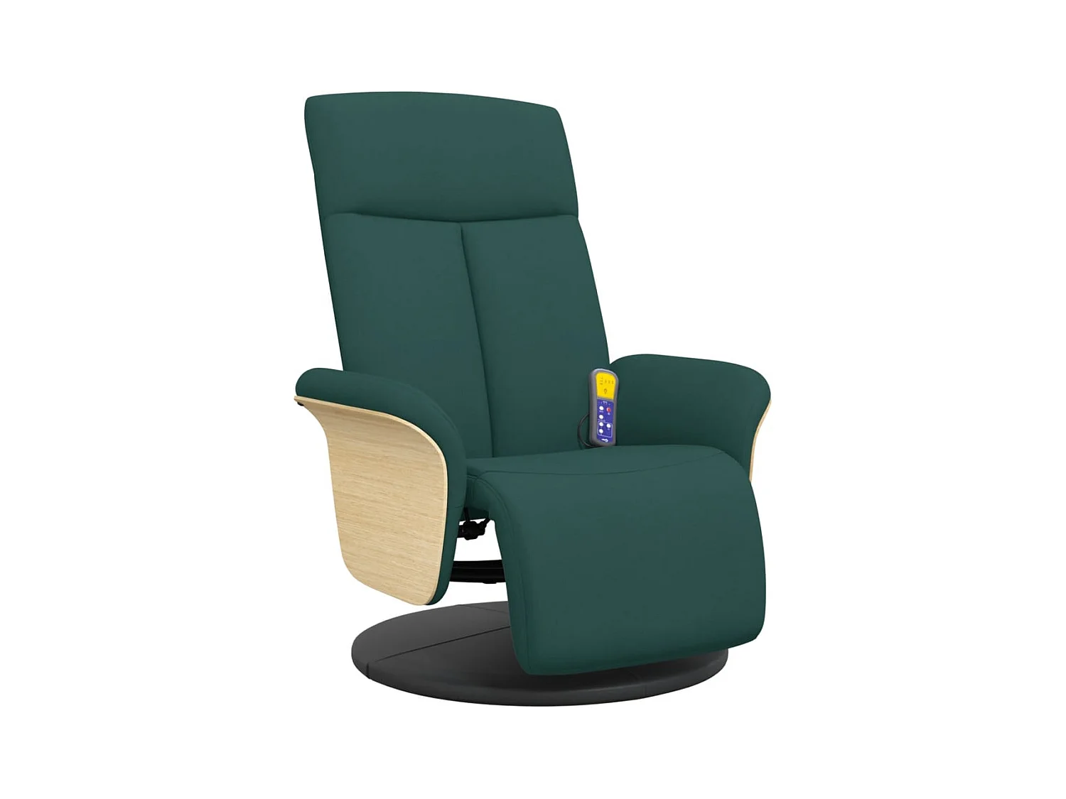Sillón de relax | Sillón reclinable de masaje con reposapiés tela verde oscuro SHL3684
