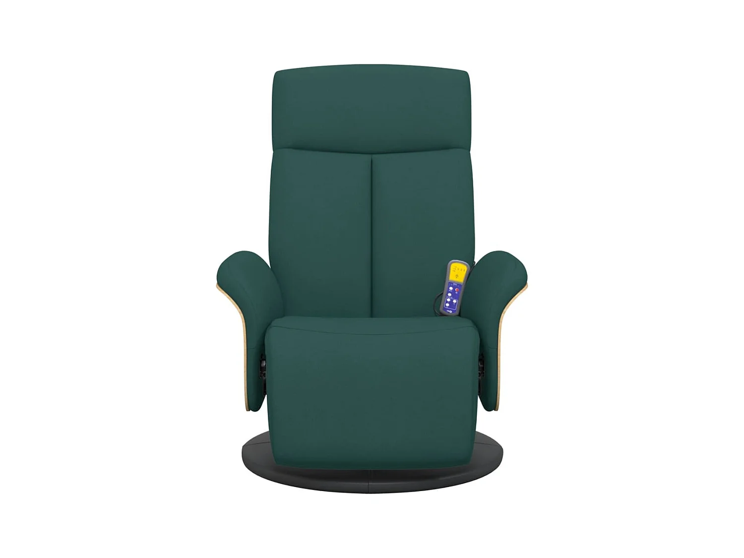 Sillón de relax | Sillón reclinable de masaje con reposapiés tela verde oscuro SHL3684