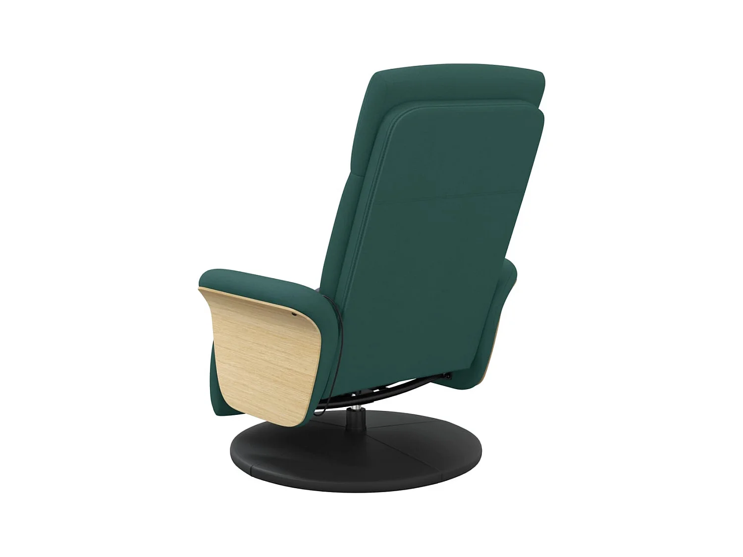 Sillón de relax | Sillón reclinable de masaje con reposapiés tela verde oscuro SHL3684