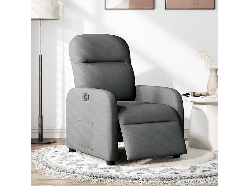 Fauteuil inclinable électrique-Chaise de relax-Fauteuil TV Gris foncé Tissu SHL5268