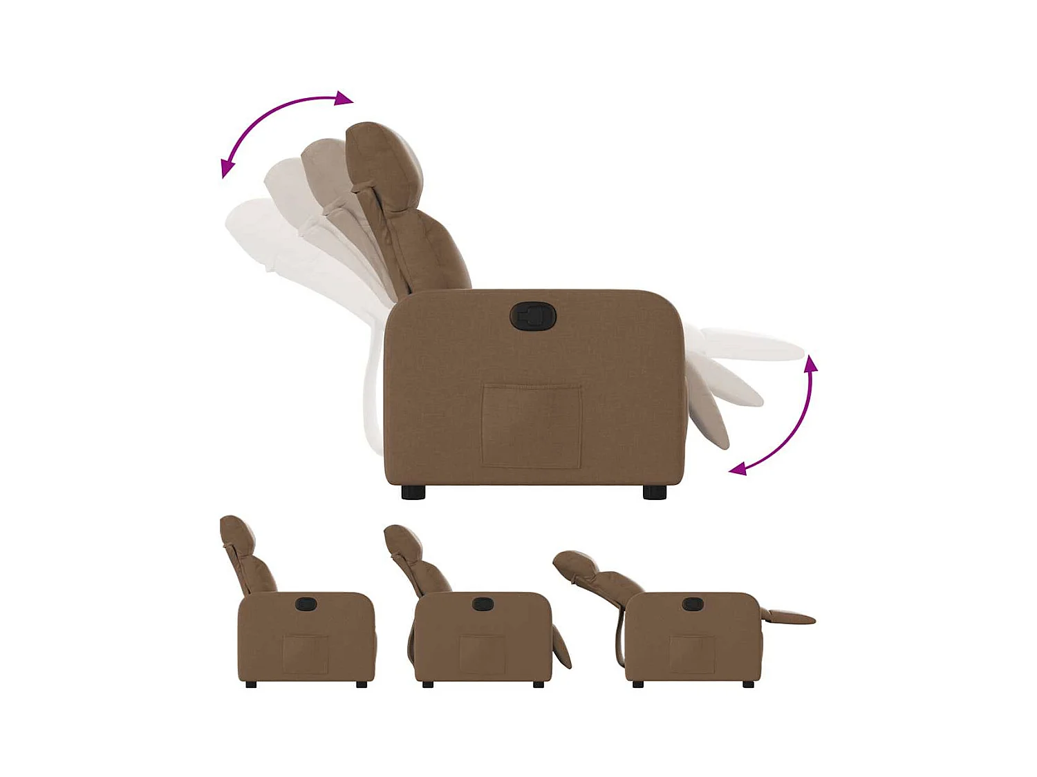 Sillón de relax | Silla | Sillón reclinable de tela marrón SHL7952