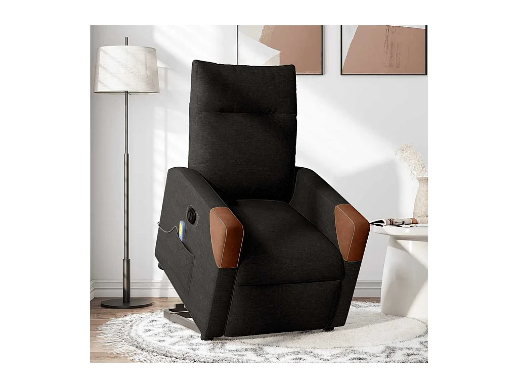 Sillón de salón | Silla | Sillón de masaje eléctrico reclinable elevable tela negro SHL7552