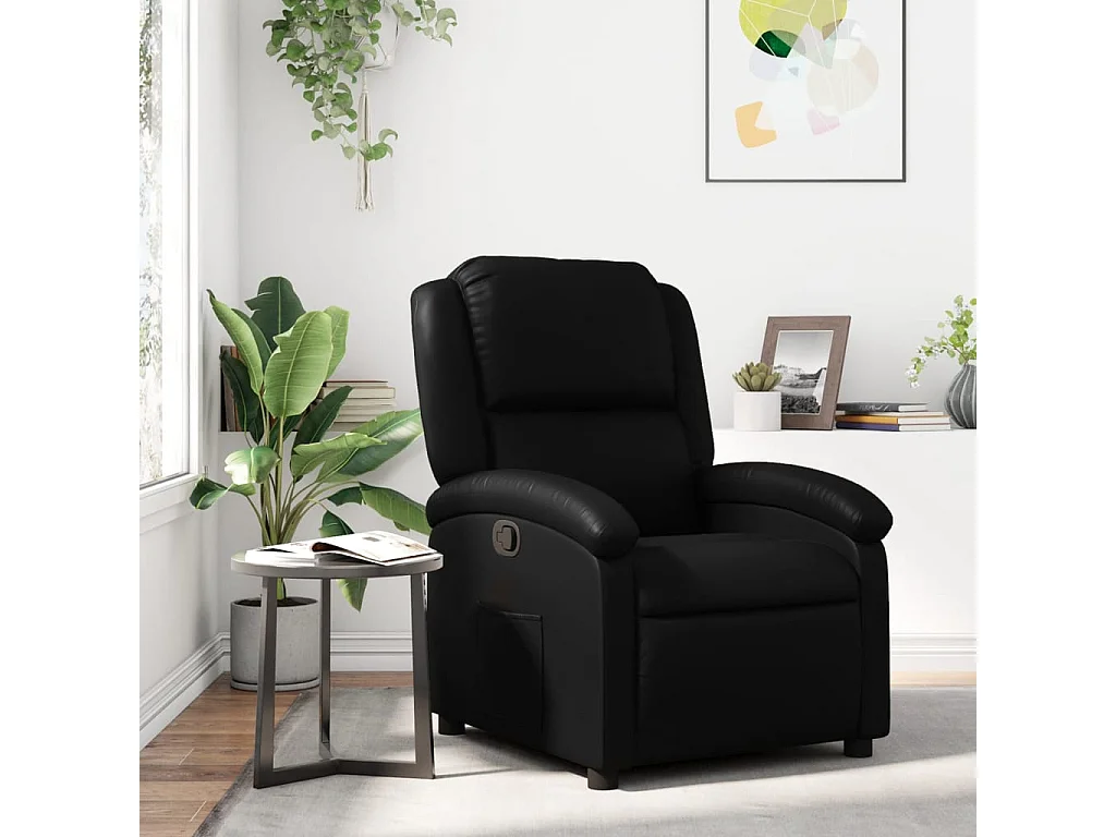 Relaxsessel | Lounge Sessel für Wohnzimmer Kunstleder Schwarz SHL28708